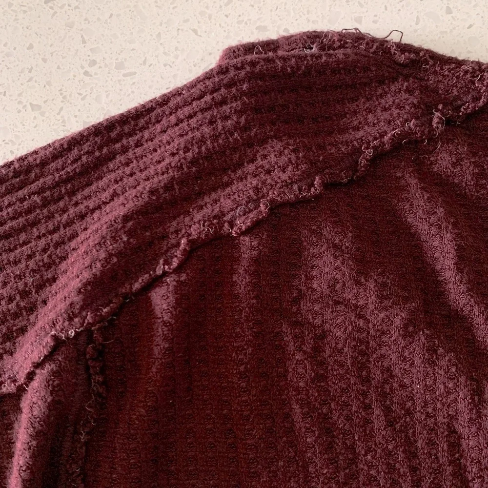 FREE PEOPLE oversized thermal long sleeve top size XS